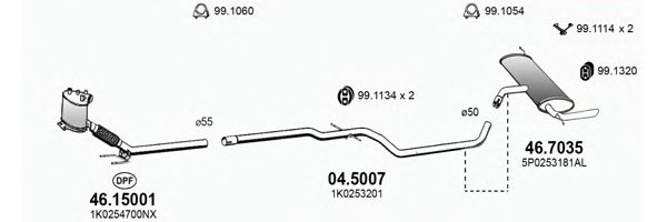ASSO ART3618 Exhaust System